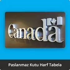 Paslanmaz Kutu Harf Tabela